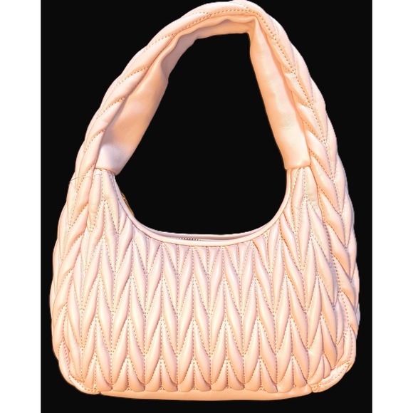 Urban Expressions Handbags - Urban Expressions, Quilted Shoulder bag, Lt Pink, Gold-tone hardware